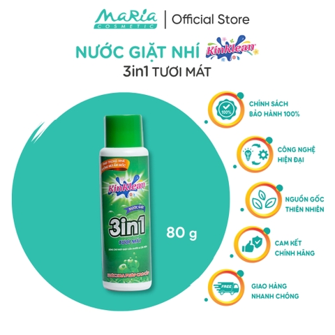 Nước giặt 3in1 KinKlean hương táo xanh tươi mát 80g