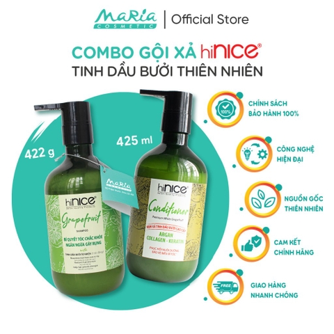 Bộ đôi gội xả hiNice tinh dầu Bưởi thiên nhiên (422g+266ml)x20 bộ