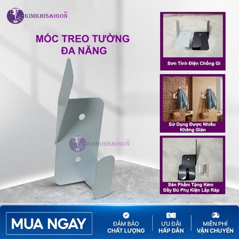 [TẶNG KÈM ỐC VÍT] Móc Treo Tường, Treo Quần Áo, Treo Nón Bảo Hiểm, Túi Xách, Áo Khoác Kèm Ốc Vít Lắp Đặt MT-14