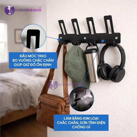 Móc Treo Quần Áo Gắn Tường (Tặng Kèm Vít), Móc Treo Quần Áo Chịu Lực, Móc Treo Đa Năng Kim Khí Sài Gòn MT-16