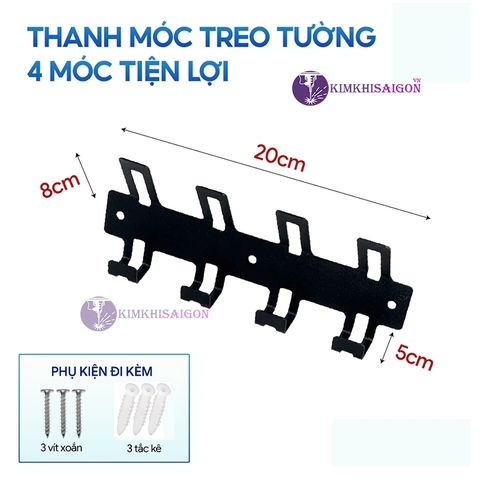 Móc Treo Quần Áo Gắn Tường (Tặng Kèm Vít), Móc Treo Quần Áo Chịu Lực, Móc Treo Đa Năng Kim Khí Sài Gòn MT-16