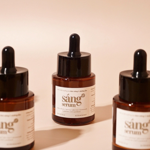 Serum Sáng Dưỡng Trắng, Căng Mịn & Cấp Ẩm | Alpha-Arbutin, Nhân Sâm, Hyaluronic Acid, Vitamin B5, Niacinamide Face Serum Botaniglow 30ml
