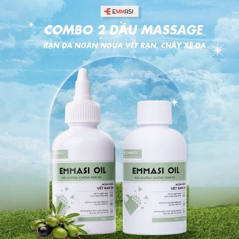 Combo 2 Chai Tinh Dầu Emmasi Oil 100ml Phòng Ngừa Cải Thiện Rạn Da Sau Sinh Rạn Da Tăng Cân Mờ Sẹo Đều Màu Dưỡng Ẩm Da