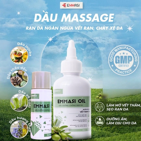 Combo Dầu Rạn Da Emmasi Oil Phòng Ngừa Cải Thiện Rạn Da Mờ Sẹo Đều Màu Dưỡng Ẩm Cho Người Tăng Cân Cho Bà Bầu 100ml