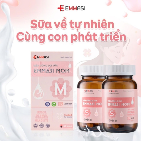[Combo 2] Viên Uống Lợi Sữa EMMASI 40 Viên Gọi Sữa Về Bổ Huyết Phục Hồi Sức Khoẻ Sau Sinh Tăng Tiết Sữa Cho Con Bú