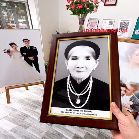 ẢNH THỜ  GỖ MEKA  LẮP KHUNG GỖ