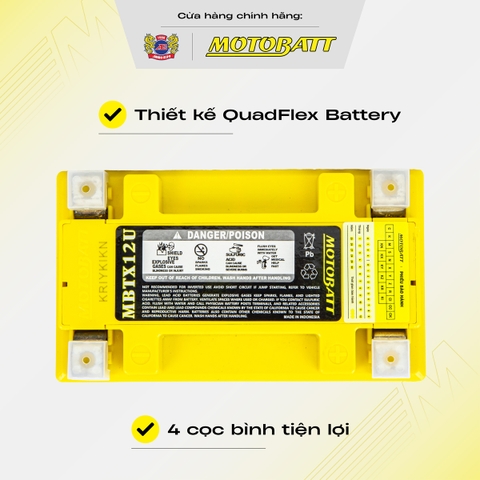 Bình điện phân khối lớn Motobatt Quadflex 210A dòng khủng bảo hành 12 tháng chính hãng