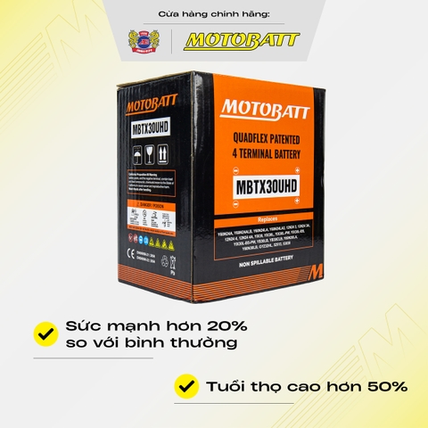 Bình điện phân khối lớn Motobatt Quadflex 440A dòng khủng khủng bảo hành 12 tháng chính hãng