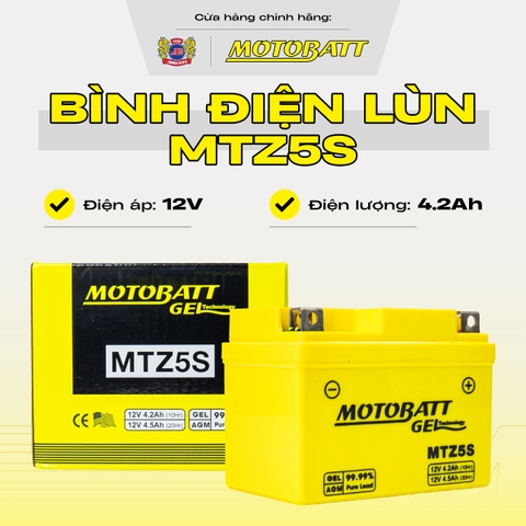 Bình điện Gel Motobatt bình lùn độ bền cao chống rò bảo hành 18 tháng bình điện vàng chính hãng