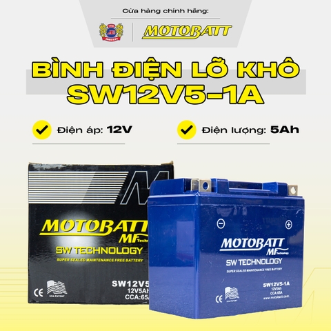 Bình điện Khô Motobatt bình lỡ mạnh mẽ dòng CCA cực cao bảo hành 12 tháng chính hãng