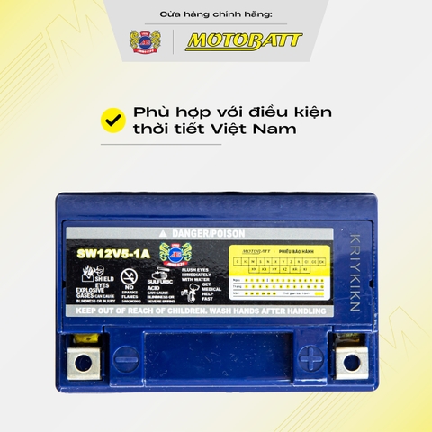 Bình điện Khô Motobatt bình lỡ mạnh mẽ dòng CCA cực cao bảo hành 12 tháng chính hãng