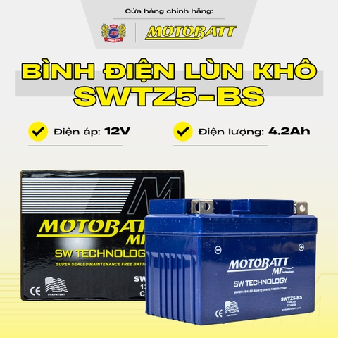 Bình điện Khô Motobatt bình lùn dòng CCA cực cao bảo hành 12 tháng chính hãng