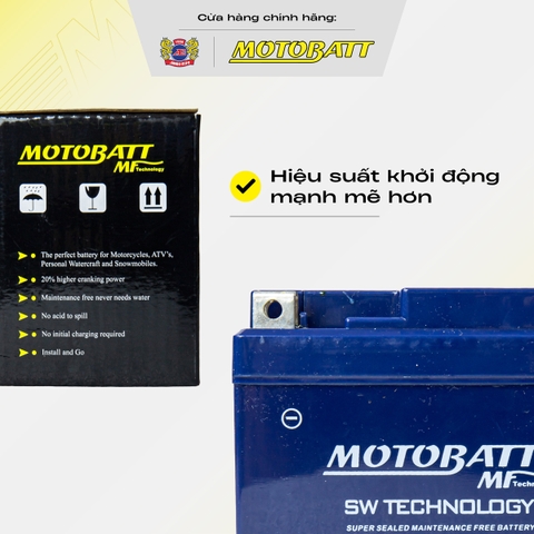 Bình điện Khô Motobatt bình lùn dòng CCA cực cao bảo hành 12 tháng chính hãng