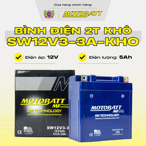 Bình điện 2 thì Motobatt bình khô mạnh mẽ chịu va đập bảo hành 12 tháng chính hãng