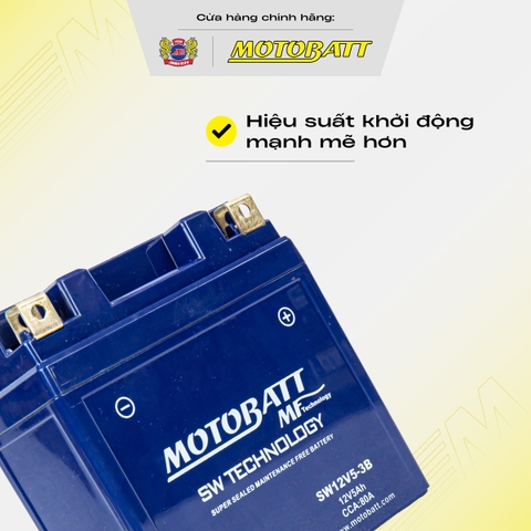 Bình điện Khô Motobatt mạnh mẽ dòng cao bình cao bảo hành 12 tháng chính hãng