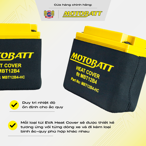 Túi Cách Nhiệt Ắc Quy Xe Máy Chống Nóng Tăng Tuổi Thọ Bình EVA HEAT COVER Motobatt MBT12B4 Cho Ducati Supersport