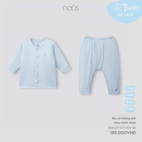 NOUS - Bộ cài thẳng dài màu xanh nhạt - SS25.T3A