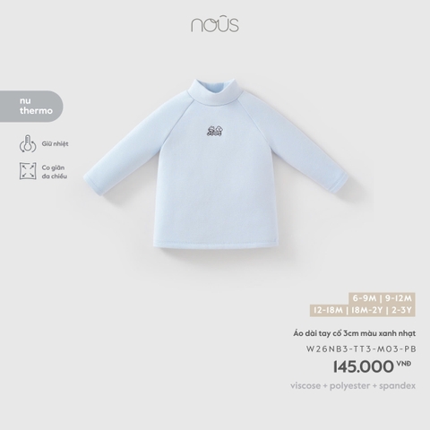 (6M-2Y) NOUS - Áo dài tay cổ 3cm màu xanh nhạt - SS26.T9A