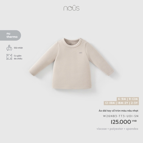 (6M-2Y) NOUS - Áo dài tay cổ tròn màu nâu nhạt - SS26.T9A