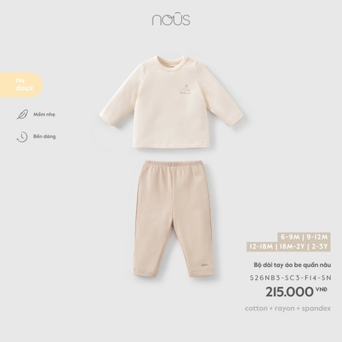 (6M-2Y) NOUS - Bộ dài tay áo be quần nâu - SS26.T10A