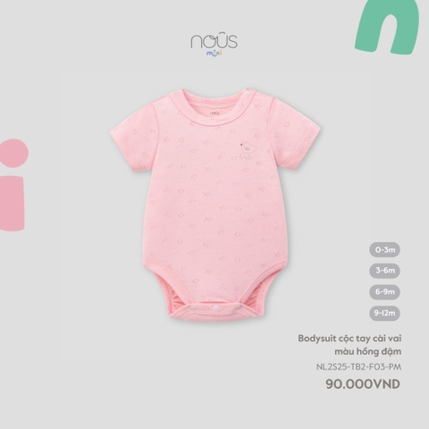 NOUS MINI - Body cộc tay cài vai màu hồng đậm - SS25.T4B