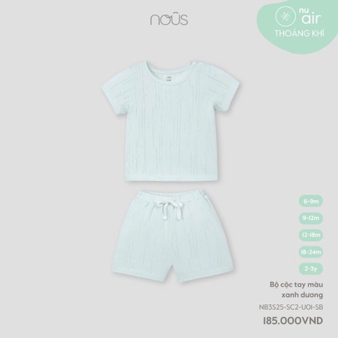 NOUS - Bộ cộc tay màu xanh dương - SS25.T4A