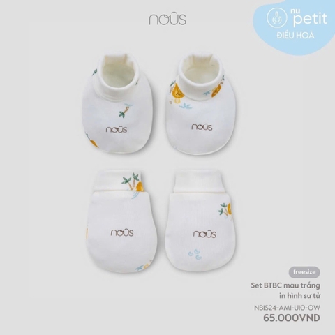 NOUS - Set BTBC màu trắng in hình sư tử - NP