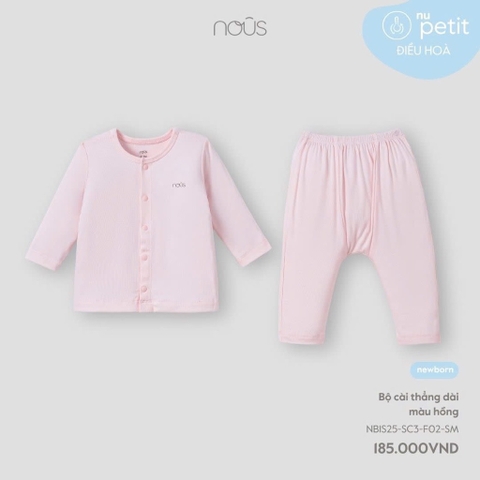 NOUS - Bộ cài thẳng dài màu hồng -SS25.T9A