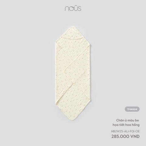 NOUS - Chăn ủ màu be họa tiết hoa hồng -SS25.T9A