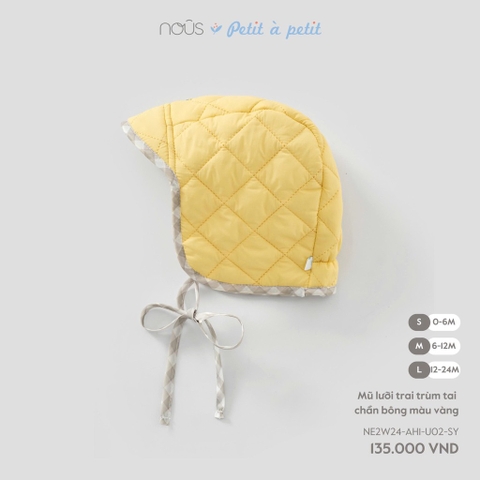 NOUS - Mũ lưỡi trai trùm tai chần bông màu vàng -SS25.T9A