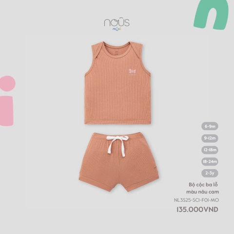 NOUS:MINI:-:Bộ:cộc:ba:lỗ:màu:nâu:cam:-:12-18M:-:SS25.T4B