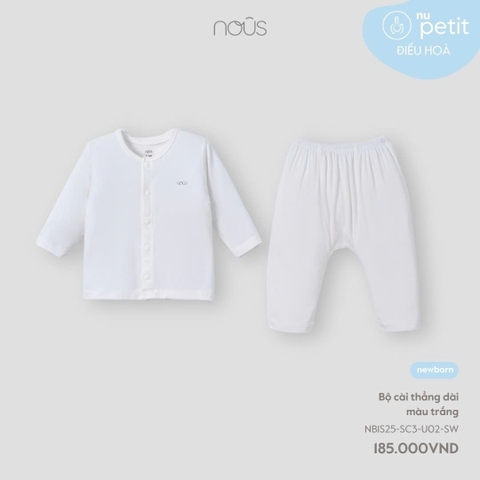 NOUS - Bộ cài thẳng dài màu trắng - SS25.T3A