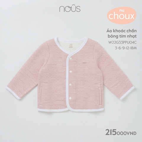 NOUS - Áo khoác chần bông màu tím nhạt - Choux - 6M - ZTD