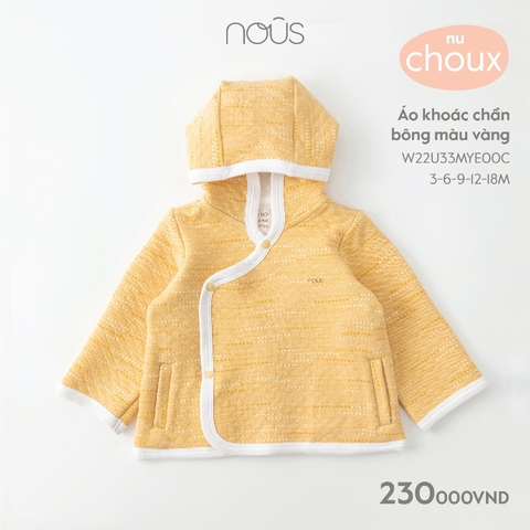 NOUS - Áo khoác chần bông có mũ màu vàng - Choux  - 12M - ZTD