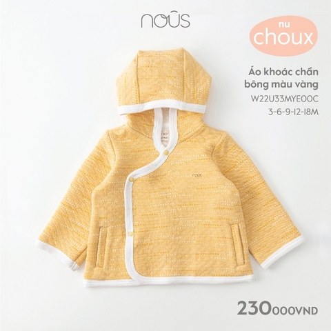 NOUS - Áo khoác chần bông có mũ màu vàng - Choux  - 12M - ZTD