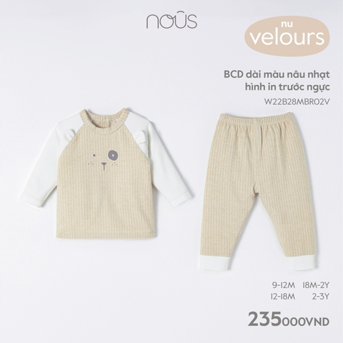 NOUS - BCD dài màu nâu nhạt hình in trước ngực - Nu Velours - SS23.10 - ZTD