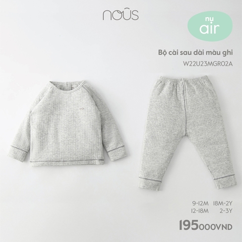 NOUS - Bộ cài vai dài màu ghi  - Nu Air - 2Y - SS23.9