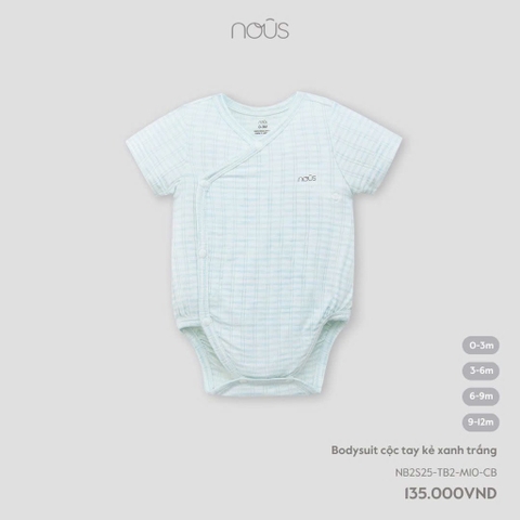 NOUS - body cộc tay kẻ xanh trắng - SS25.T5A
