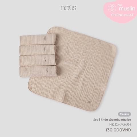 NOUS - Set 5 khăn sữa màu nâu be - SS25.T4A