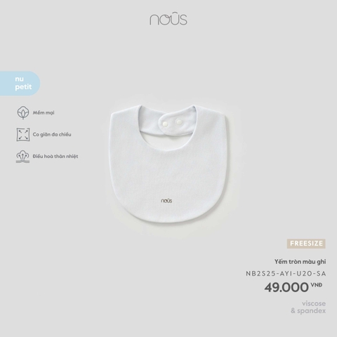 NOUS NP - Yếm tròn màu ghi - FS - SS26.T5C