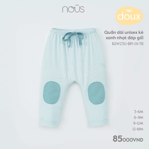 NOUS - Quần dài unisex kẻ xanh nhạt đáp gối - Nu Doux - 3M - ZTD