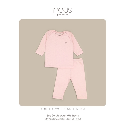 NOUS - Set áo và quần dài hồng - Premium