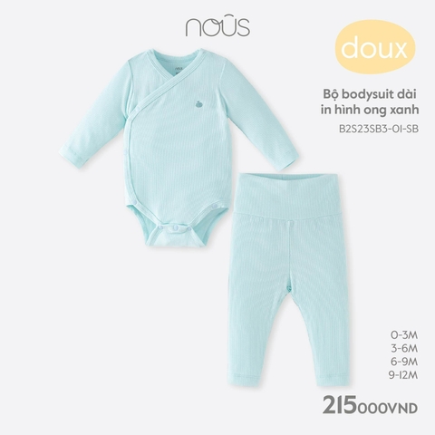 NOUS - Bộ body dài in hình ong xanh 3M