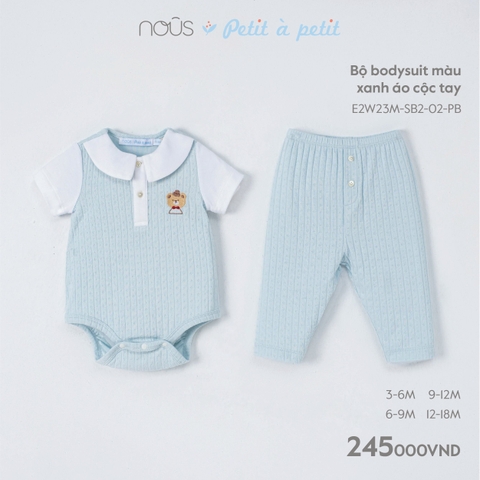 NOUS - Bộ body màu xanh áo cộc tay 3M - SS23.10