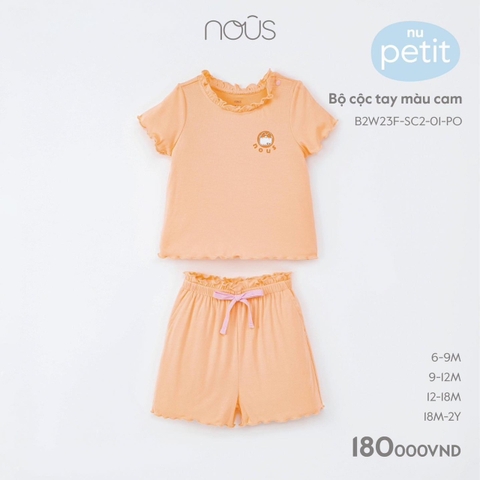 NOUS - Bộ cộc tay màu cam - 12-18M -