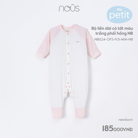 NOUS - Body có tất màu trắng phối hồng NB - Nu Petit - NB