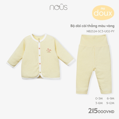 NOUS - Bộ dài cài thẳng màu vàng  - Nu Doux - 6M - SS24.T1A