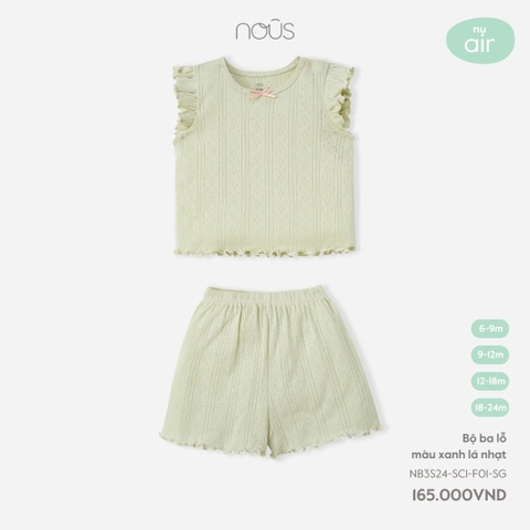 NOUS - Bộ ba lỗ màu xanh lá nhạt - 6-9M -