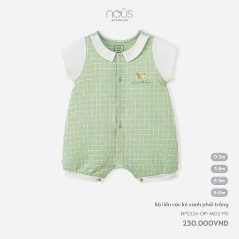 NOUS - Body cộc kẻ xanh phối trắng  - Nu Pre - 0M - SS24.T3A - Body