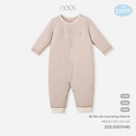NOUS - Body dài màu hồng chấm bi  - Nu Petit - 6M - SS24.T3A - Body